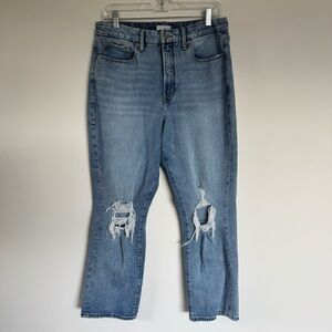 Good American Stovepipe Distressed Jeans Size 12/31